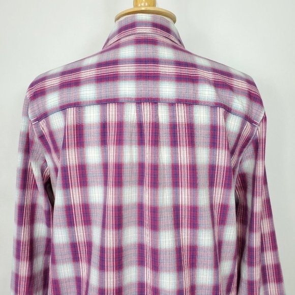 Madewell Plaid 100% Cotton Preppy Long Sleeve Button Up Top Shirt Size L - Picture 9 of 13
